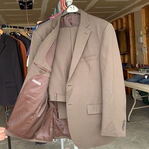 Men’s 2 Piece Suit, Charcoal w/pinstripes